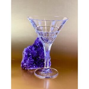 Rare Solo Bohemia Crystal Dover Martini Glass 24% Lead Crystal Heavy Wine
